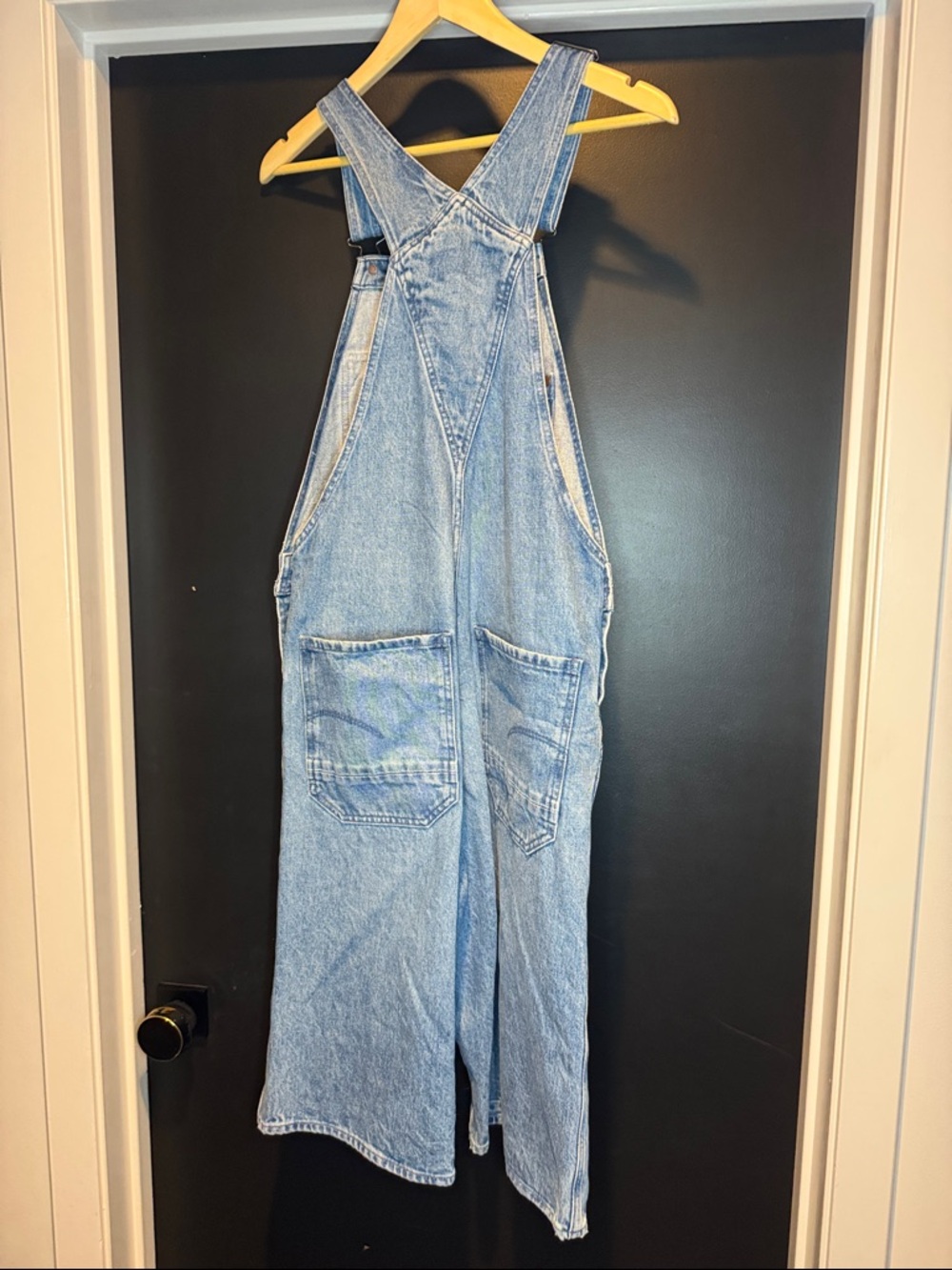G-Star RAW Denim Short Bib Overalls XS Sun Faded Blue NWT Womens - Picture 3 of 5